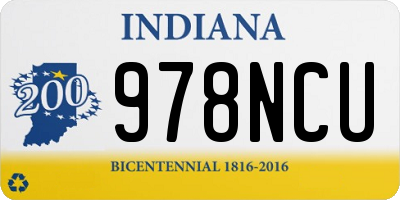 IN license plate 978NCU