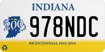 IN license plate 978NDC