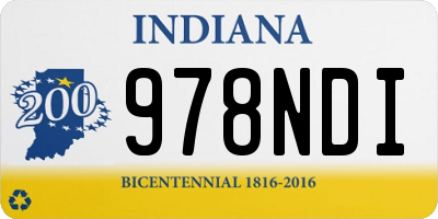 IN license plate 978NDI