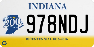 IN license plate 978NDJ
