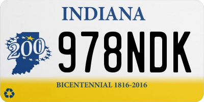 IN license plate 978NDK