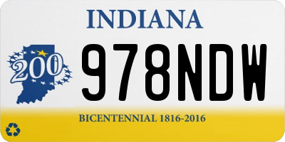 IN license plate 978NDW