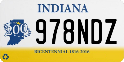 IN license plate 978NDZ