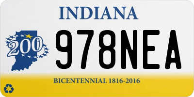IN license plate 978NEA