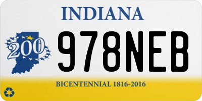 IN license plate 978NEB