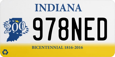 IN license plate 978NED