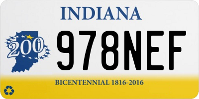 IN license plate 978NEF