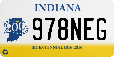 IN license plate 978NEG