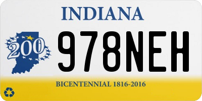 IN license plate 978NEH