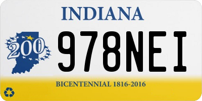 IN license plate 978NEI