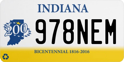 IN license plate 978NEM