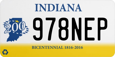 IN license plate 978NEP