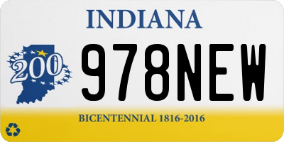IN license plate 978NEW