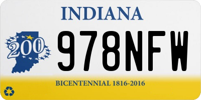 IN license plate 978NFW