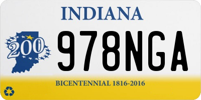 IN license plate 978NGA