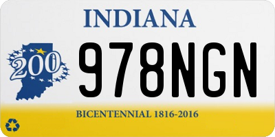 IN license plate 978NGN