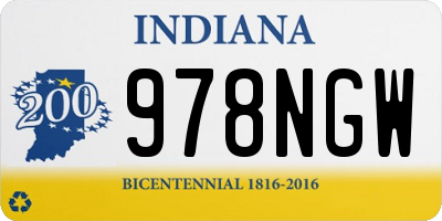 IN license plate 978NGW