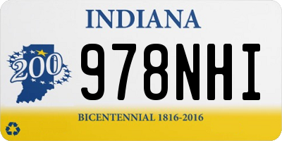 IN license plate 978NHI
