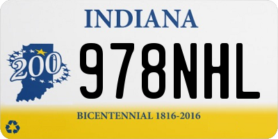 IN license plate 978NHL