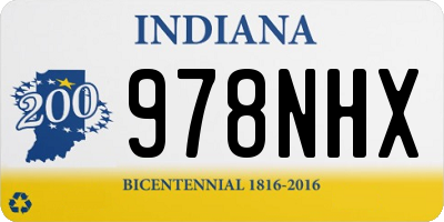 IN license plate 978NHX