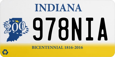 IN license plate 978NIA