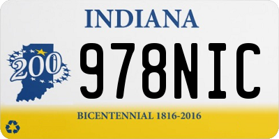 IN license plate 978NIC