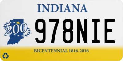 IN license plate 978NIE
