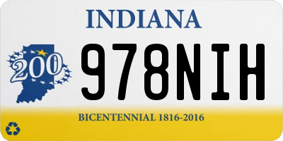 IN license plate 978NIH