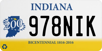 IN license plate 978NIK