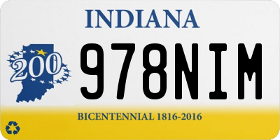 IN license plate 978NIM