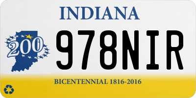 IN license plate 978NIR