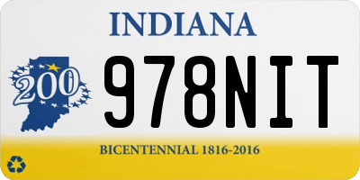 IN license plate 978NIT