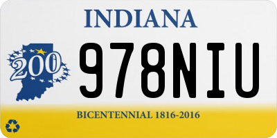 IN license plate 978NIU
