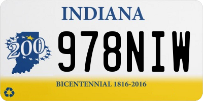 IN license plate 978NIW