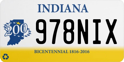 IN license plate 978NIX