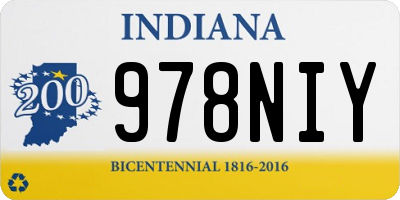 IN license plate 978NIY