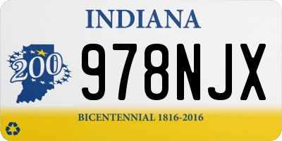 IN license plate 978NJX