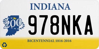 IN license plate 978NKA