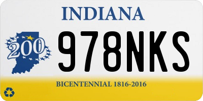 IN license plate 978NKS