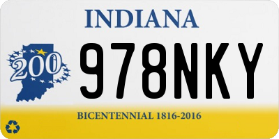 IN license plate 978NKY