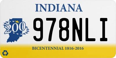 IN license plate 978NLI