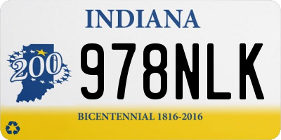 IN license plate 978NLK