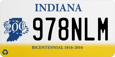 IN license plate 978NLM