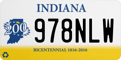 IN license plate 978NLW
