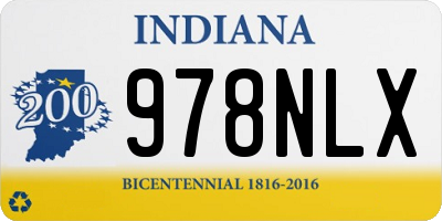IN license plate 978NLX