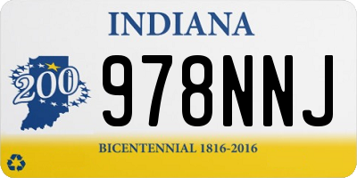 IN license plate 978NNJ