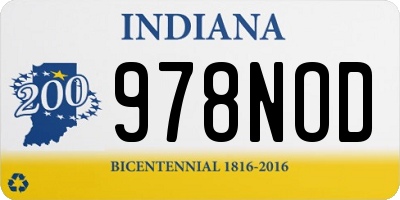 IN license plate 978NOD