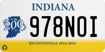 IN license plate 978NOI