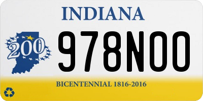 IN license plate 978NOO