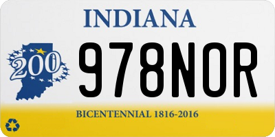 IN license plate 978NOR
